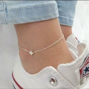 Silver Star Charm Anklet Bracelet New